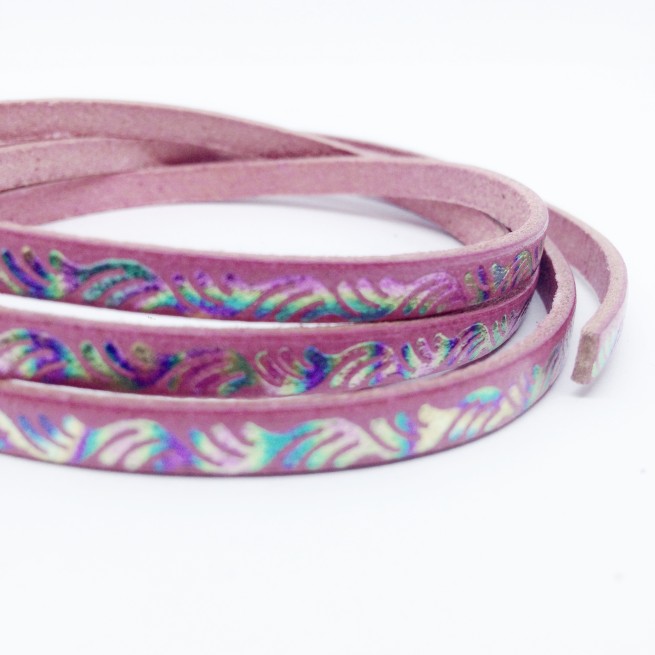 Шнур шкіра STAMP 5x1,6 мм тип U0759 рожевий Італія