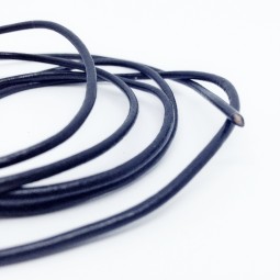 Шнур шкіра 2 мм тип U0384 чорний круглий Італія