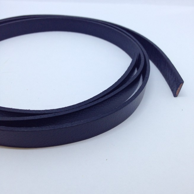 Шнур шкіра 10х2 мм тип U0658 темний синій плоский Італія