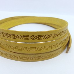 Шнур шкіра STAMP 10х2 мм тип U0659 жовтий Італія