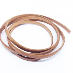 Шнур шкіра 5х2 мм тип U0654 беж бісквіт плоский Італія