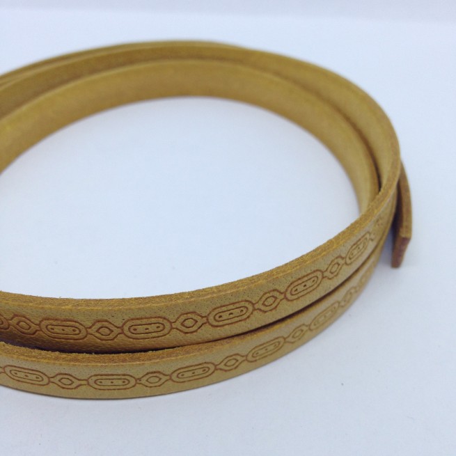 Шнур шкіра STAMP 10х2 мм тип U0659 беж Італія