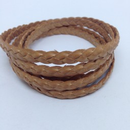 Шнур КОСИЧКА 3х3 мм тип U0612 коричневий бісквіт Італія