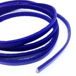 Шнур шкіра 5х2 мм тип U0654 синій плоский Італія