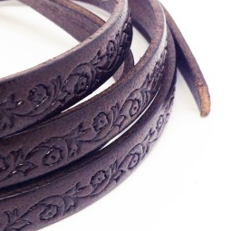 Шнур шкіра STAMP 8х2 мм тип U0573 коричневий шоколад Італія