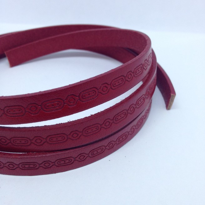 Шнур шкіра STAMP 10х2 мм тип U0659 червоний Італія