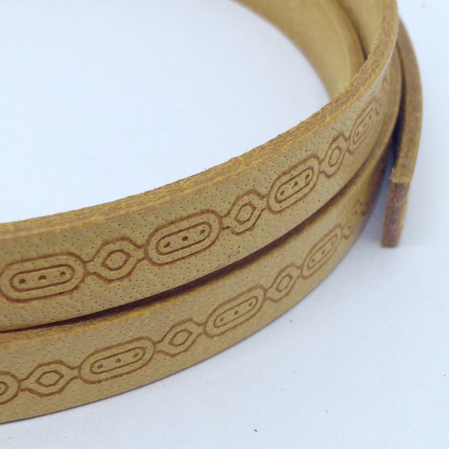 Шнур шкіра STAMP 10х2 мм тип U0659 беж Італія