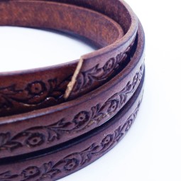 Шнур шкіра STAMP 8х2 мм тип U0573 коричневий коньяк Італія