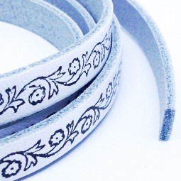 Шнур шкіра STAMP 8х2 мм тип U0573 / 1 білий Італія