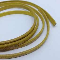 Шнур шкіра STAMP 5х2 мм тип U0655 жовтий плоский Італія