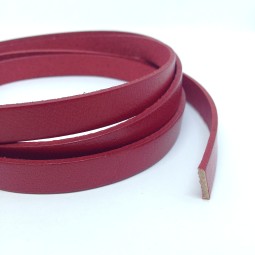 Шнур кожа 10х2 мм тип U0658 красный плоский Италия