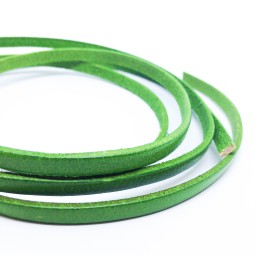 Шнур шкіра 5х2 мм тип U0654 зелений плоский Італія