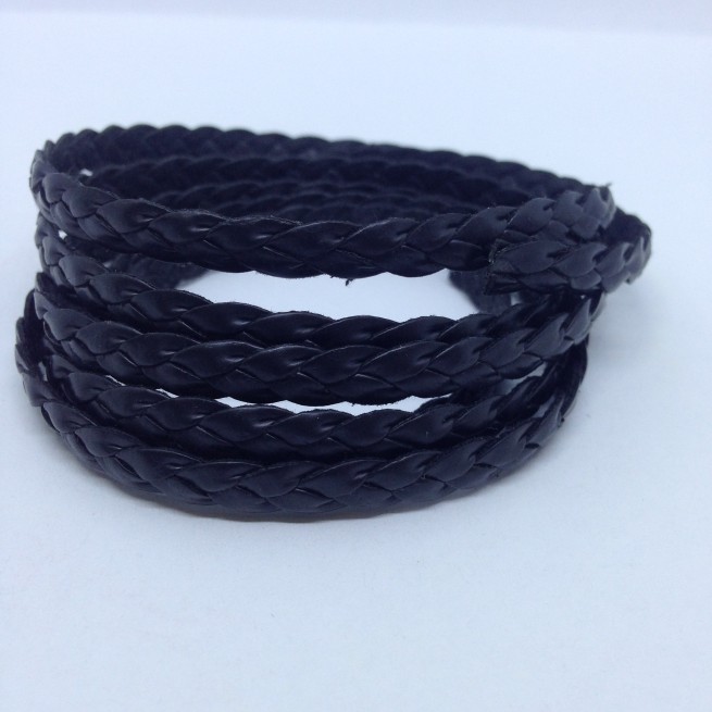 Шнур КОСИЧКА 3х3 мм тип U0612 чорний Італія