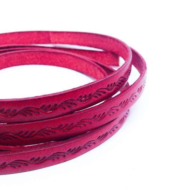 Шнур шкіра STAMP 8х2 мм тип U0573 / 1 червоний Італія