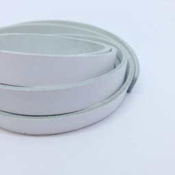 Шнур шкіра 10х2 мм тип U0658 білий плоский Італія