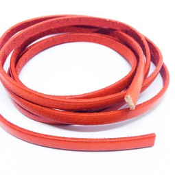 Шнур шкіра 5х2 мм тип U0654 помаранчевий плоский Італія