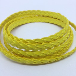 Шнур КОСИЧКА 3х3 мм тип U0612 жовтий лимон Італія