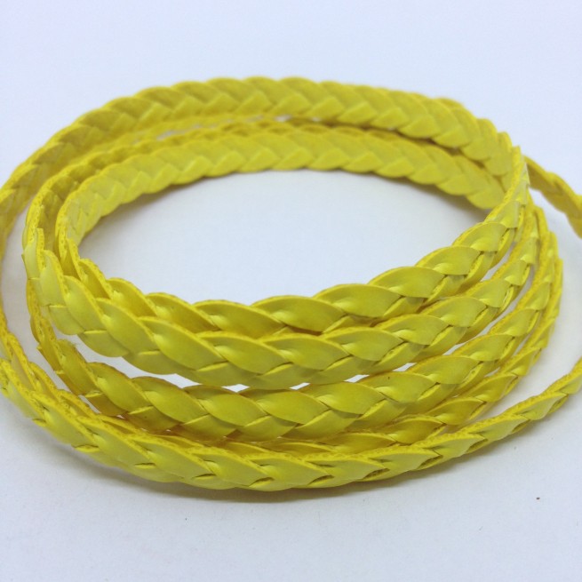 Шнур КОСИЧКА 3х3 мм тип U0612 жовтий лимон Італія