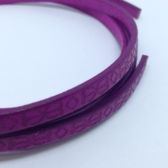 Шнур шкіра STAMP 5х2 мм тип U0655 рожевий фуксія плоский Італія