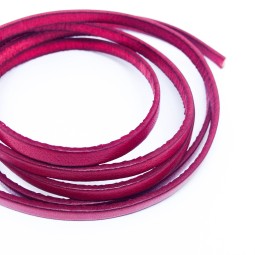 Шнур кожа 5х2 мм тип U0654 красный плоский Италия