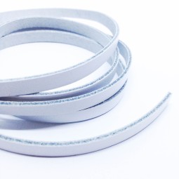 Шнур шкіра 5х2 мм тип U0654 білий плоский Італія