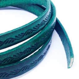 Шнур шкіра STAMP 8х2 мм тип U0573 / 1 зелений Італія