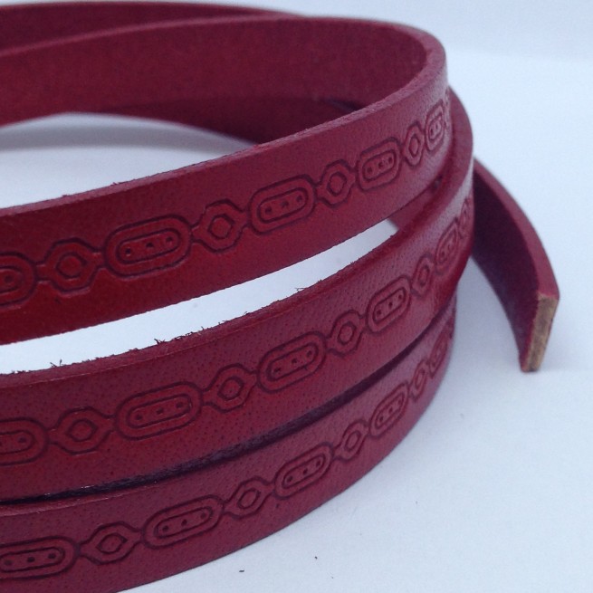 Шнур шкіра STAMP 10х2 мм тип U0659 червоний Італія