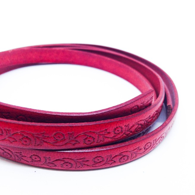 Шнур шкіра STAMP 8х2 мм тип U0573 червоний Італія