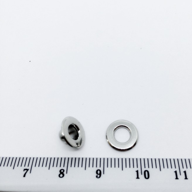 Люверс двосторонній НІКЕЛЬ 4 мм тип X0646 (100 шт.) плоский