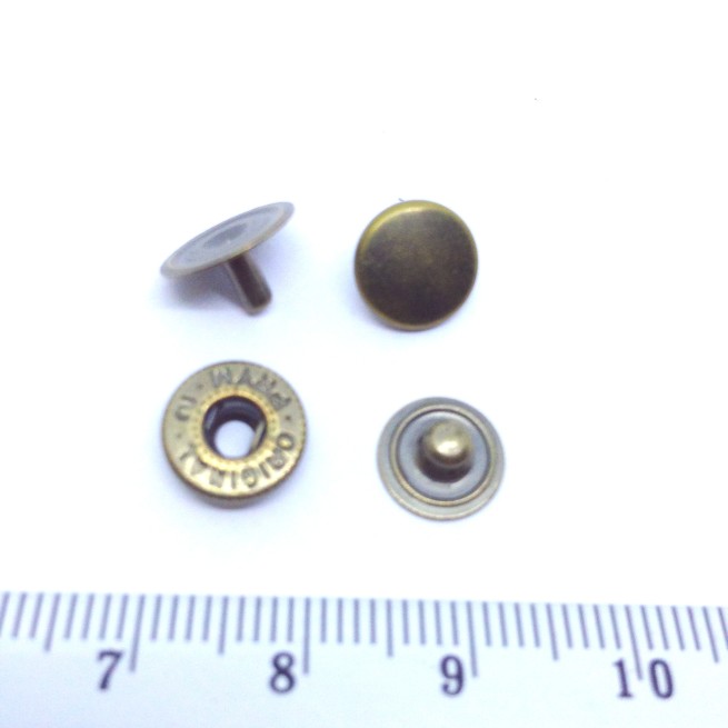 Кнопка Альфа БРОНЗА 8,8 мм тип X0057 (4 частини)