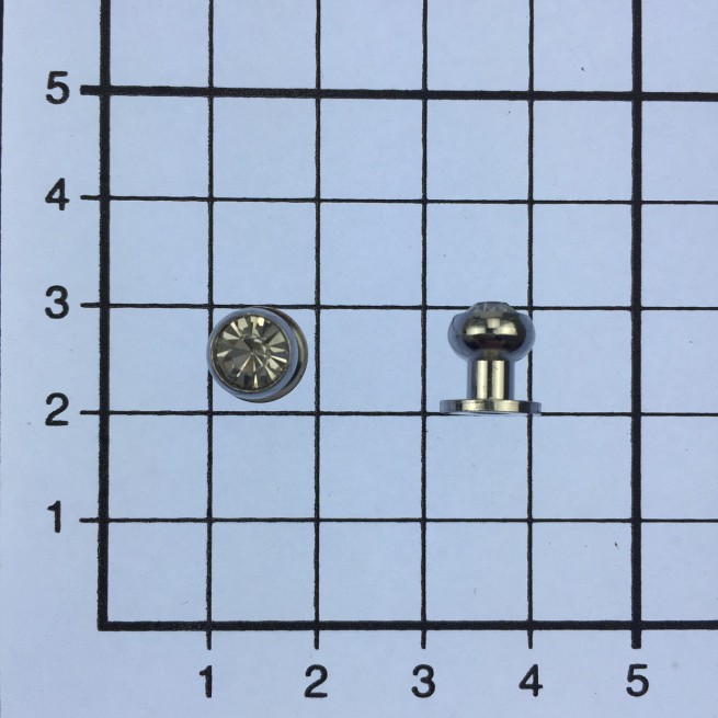 Шпилька кобурна НІКЕЛЬ 5х8 мм зі стразами тип K1524