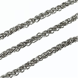 Цепь декоративная НИКЕЛЬ косичка 7 мм