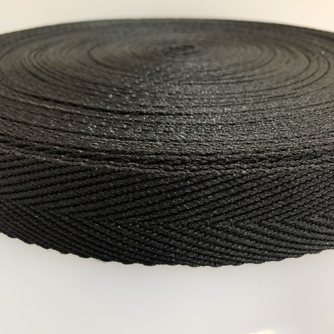 Стрічка ремінна 40 мм нейлон чорний ялинка Італія