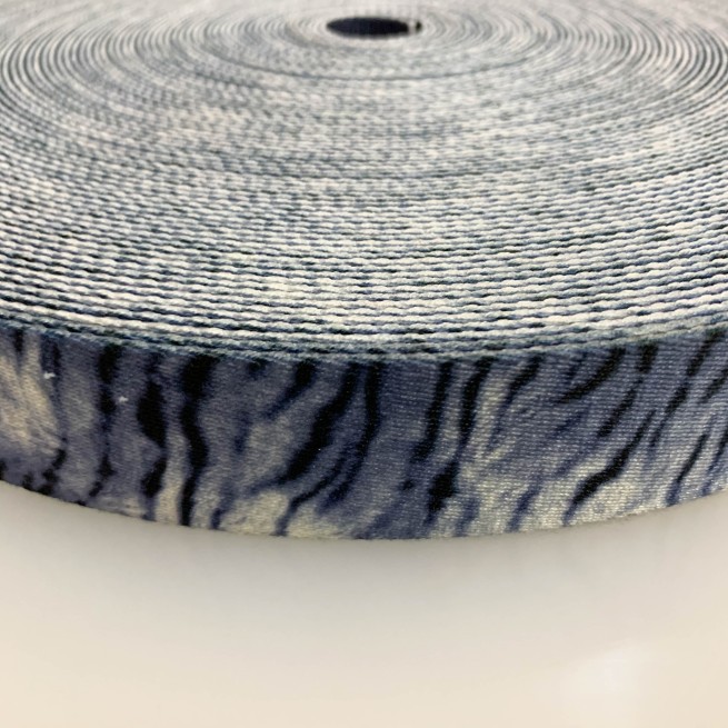 Стрічка ремінна 40 мм нейлон синій зебра Італія