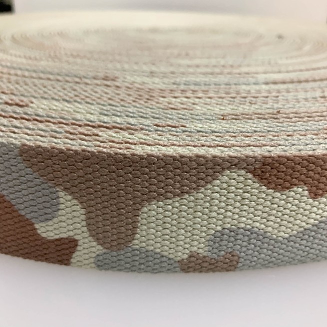 Стрічка ремінна 40 мм б/п сірий камуфляж Італія