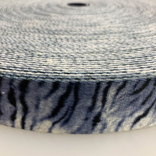 Стрічка ремінна 40 мм нейлон синій зебра Італія