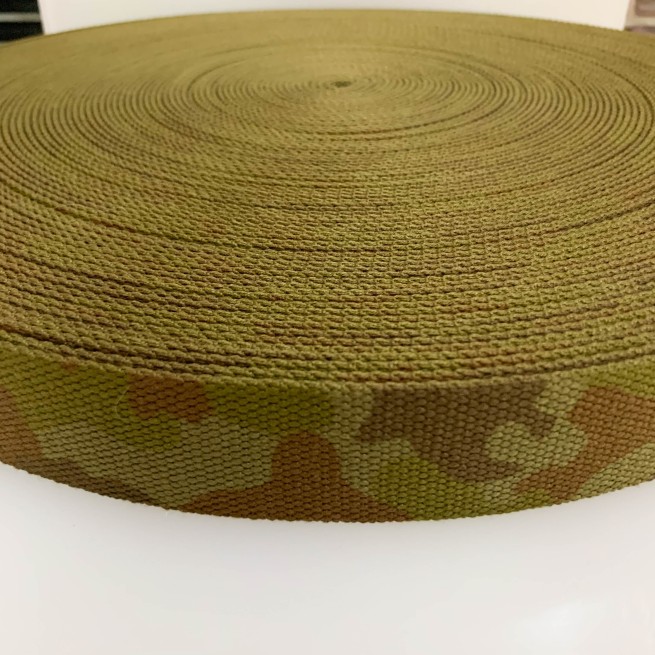 Стрічка ремінна 40 мм б/п зелений камуфляж Італія