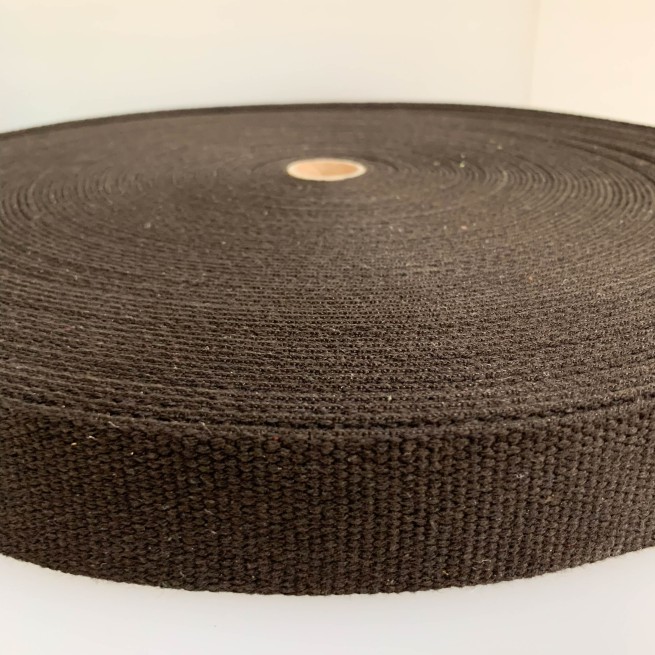Стрічка ремінна 40 мм б/п коричнева кава Італія