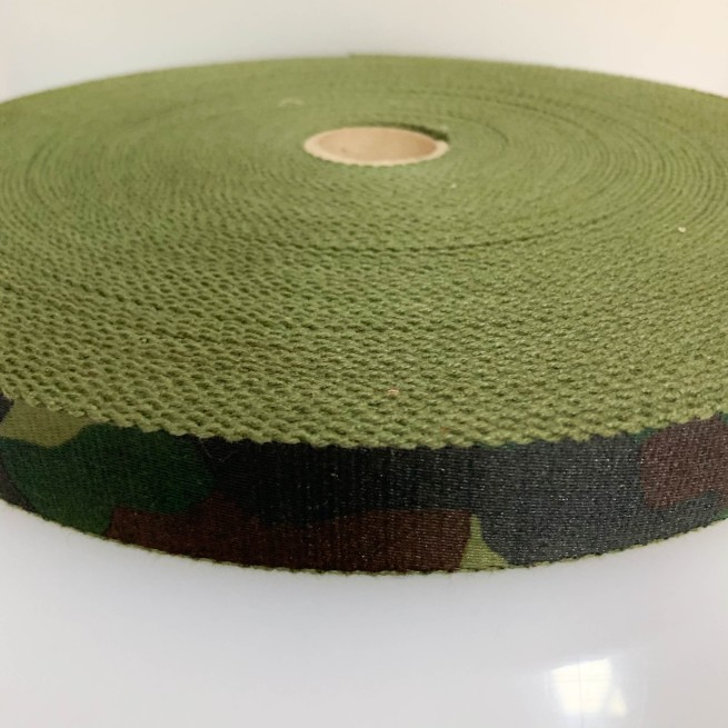 Стрічка ремінна 30 мм нейлон зелений камуфляж Італія