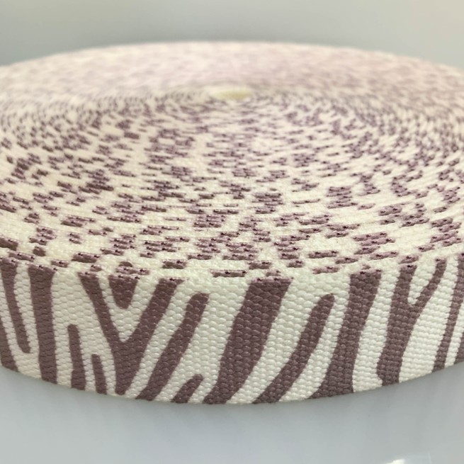 Стрічка ремінна 40 мм нейлон білий беж зебра Італія