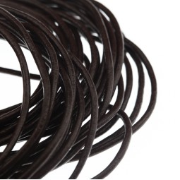 Шнур кожа 2 мм тип U0384 коричневый кофе круглый Италия