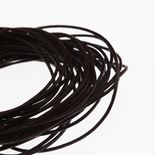 Шнур шкіра 1 мм тип U0632 коричнева кава круглий Італія