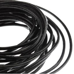 Шнур парафін. 3 мм тип U0378 чорний круглий Італія