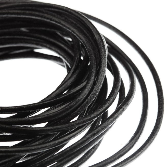 Шнур парафін. 3 мм тип U0378 чорний круглий Італія