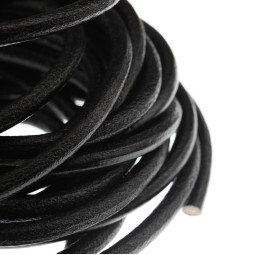 Шнур парафін. 6 мм тип U0378 чорний круглий Італія