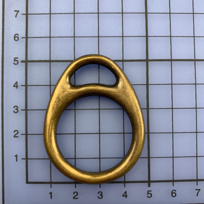 Кільце з півкільцем ЛАТУНЬ-АНТІК 30 мм