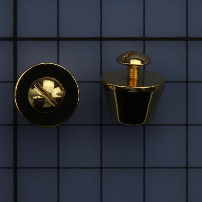 Ніжка для сумки ЗОЛОТО конус з гвинтом 15 мм тип D1054