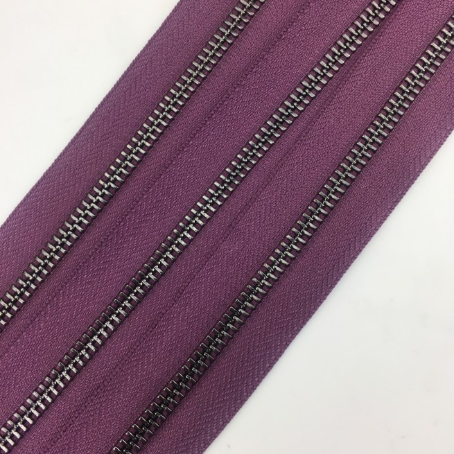 Блискавка метал TECHNO рулонна 5мм фіолет ВЕРЕС/чорний нікель