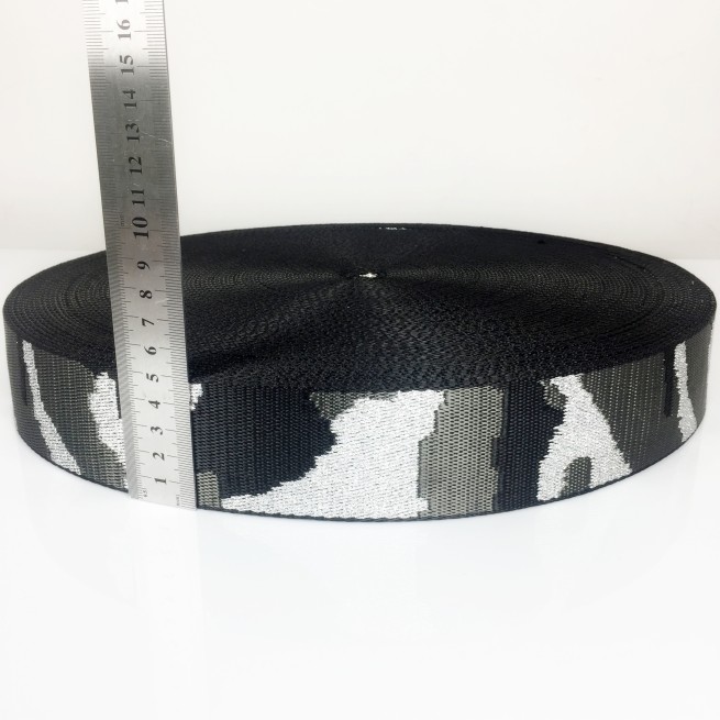 Стрічка ремінна 50 мм нейлон MILITARY сірий срібло Італия