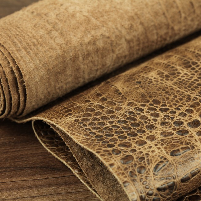 Шкіра ВРХ Крокодил BebiZ коричневий ОЛИВА 1,0-1,2 Туреччина